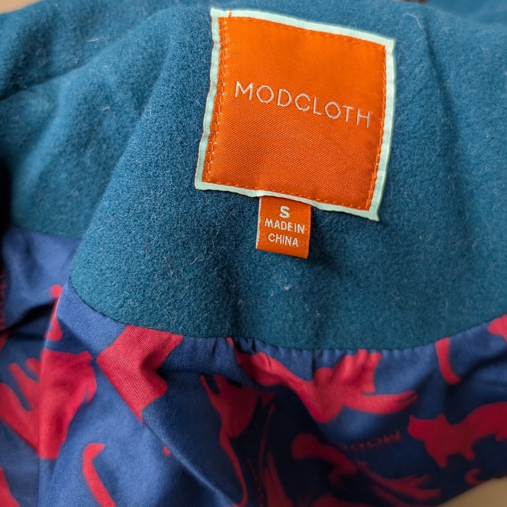 Modcloth Teal Coat - Size S - Picture 7 of 7